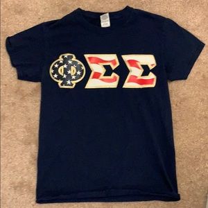 Phi Sigma Sigma American Flag Letter T-shirt